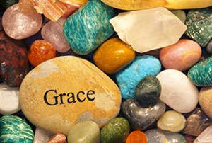 Grace carved on a stone
